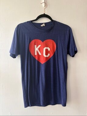 Charlie Hustle Vintage KC Tee - Navy with Red Accent